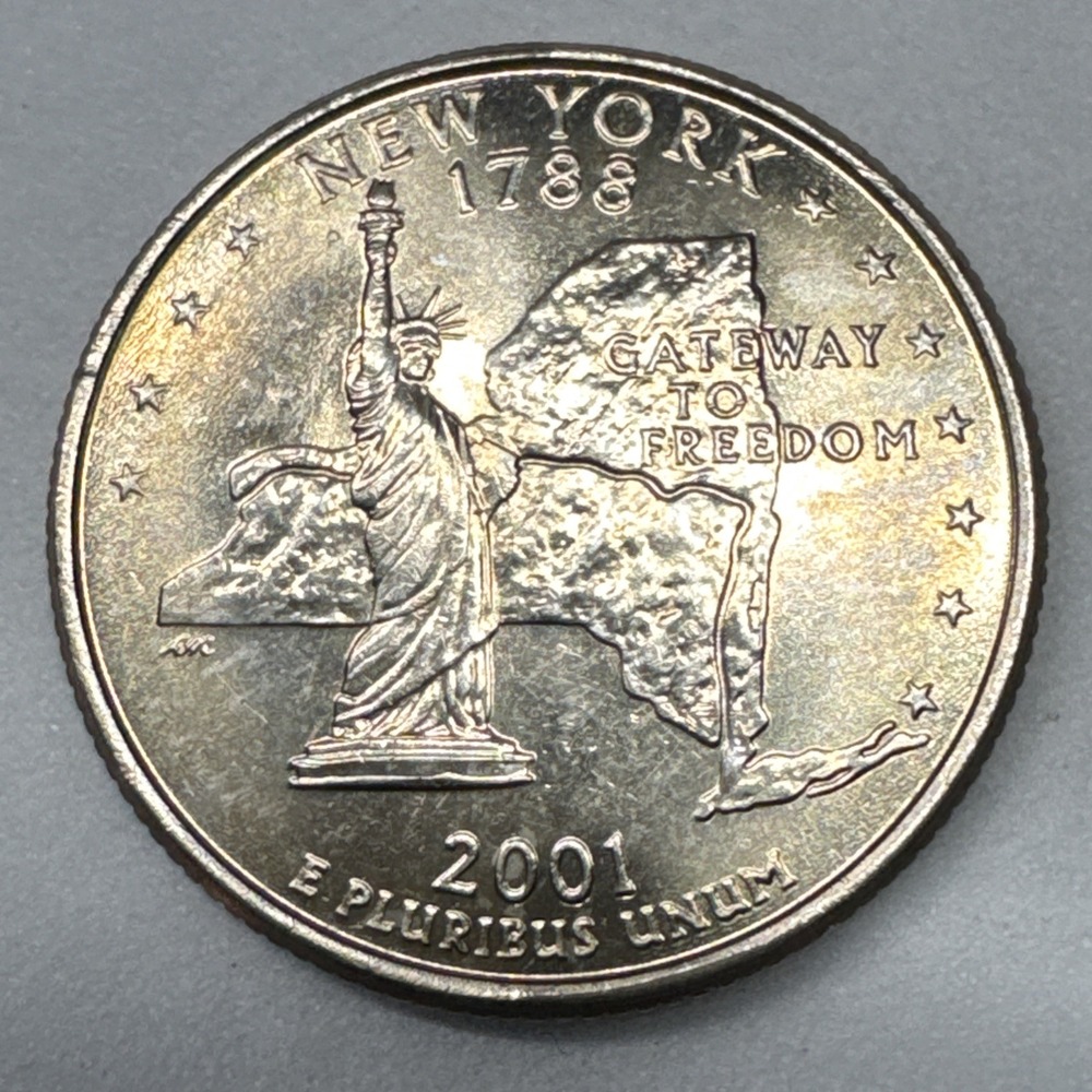 2001 P Washington Quarter New York State US Mint KM 318 UNC Business Strike